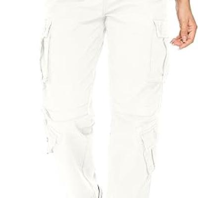 Womens Cargo Army Combat Work Pants with 8 Pockets Casual Cotton Ripstop Construction Pants