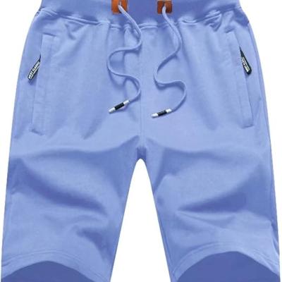 Mens Shorts Casual Drawstring Zipper Pockets Elastic Waist
