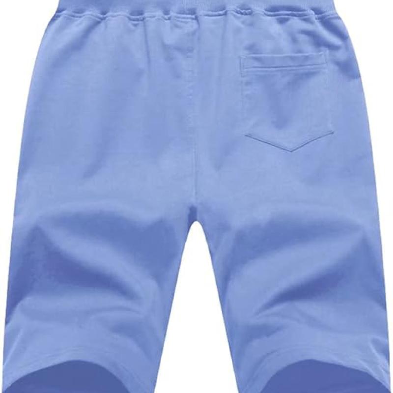 Mens Shorts Casual Drawstring Zipper Pockets Elastic Waist