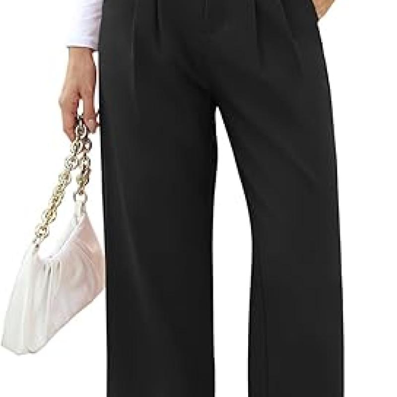 High Waisted Work Pants for Women Business Casual Outfits 2025 Office Dress Pants Trousers with Pockets