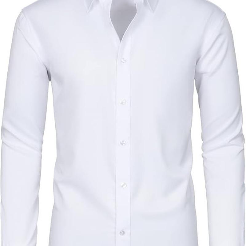 Slim Fit Mens Dress Shirts for Men Button Down Long Sleeve Dress Shirts Wrinkle Free Formal Stain Proof