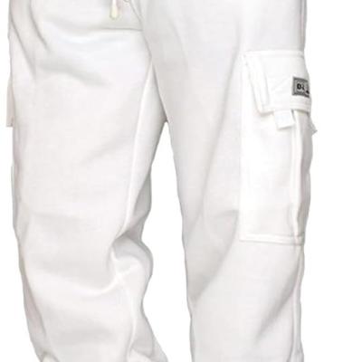 Men's Cargo Sweatpants Casual Fleece Joggers Loose Fit Open Bottom Athletic Pants for Men with Pockets