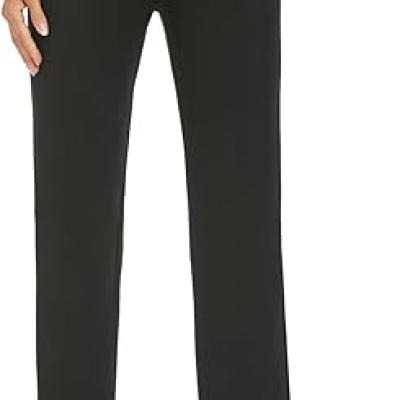 Women's Stretchy Straight Leg Dress Work Pants Business Office Casual Slacks with Pockets