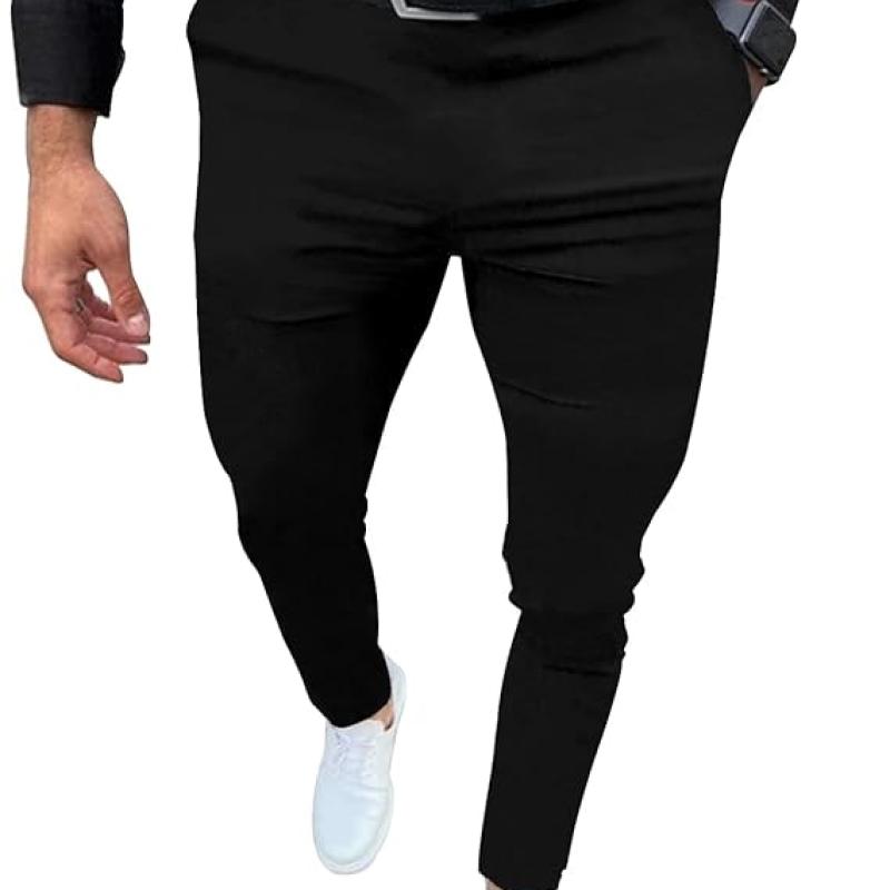 Mens Fashion Slim Fit Dress Pants Casual Business Skinny Stretch Pants Golf Pants