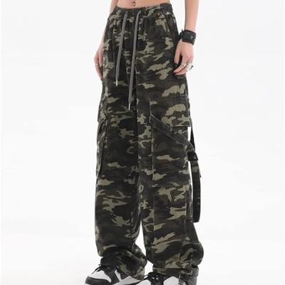 Women Cargo Pants Baggy Y2K Clothing Multi Pockets High Waist Loose Straight Leg Pants Vintage Grunge Aesthetic Clothes