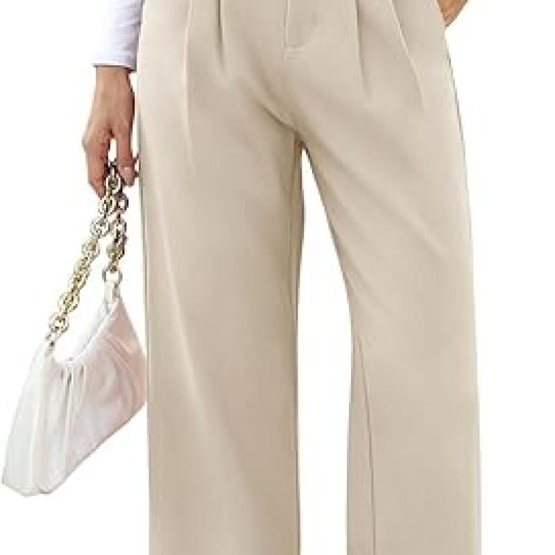 High Waisted Work Pants for Women Business Casual Outfits 2025 Office Dress Pants Trousers with Pockets