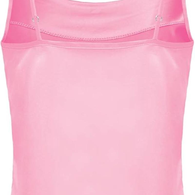 Women's Silk Satin Camisole Cowl Neck Tank Top Cami Silky Basic Tank Shirt Blouses