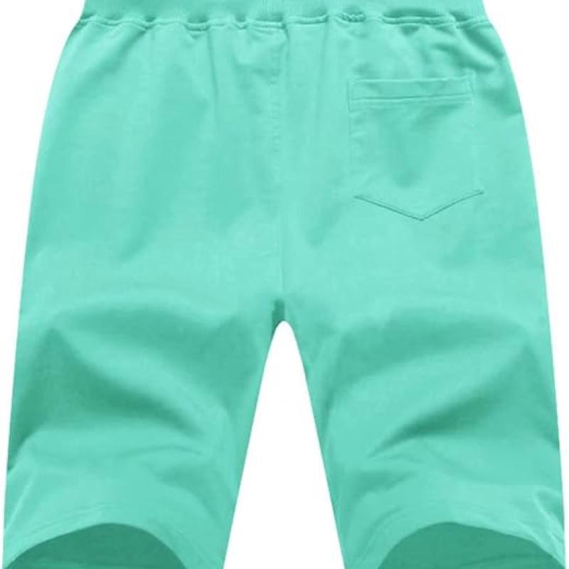 Mens Shorts Casual Drawstring Zipper Pockets Elastic Waist