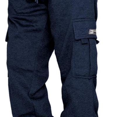 Men's Cargo Sweatpants Casual Fleece Joggers Loose Fit Open Bottom Athletic Pants for Men with Pockets