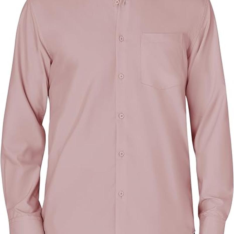 Men's Dress Shirts Wrinkle Free Long Sleeve Formal Shirt Solid Business Casual Wedding Button Down Shirts with Pocket