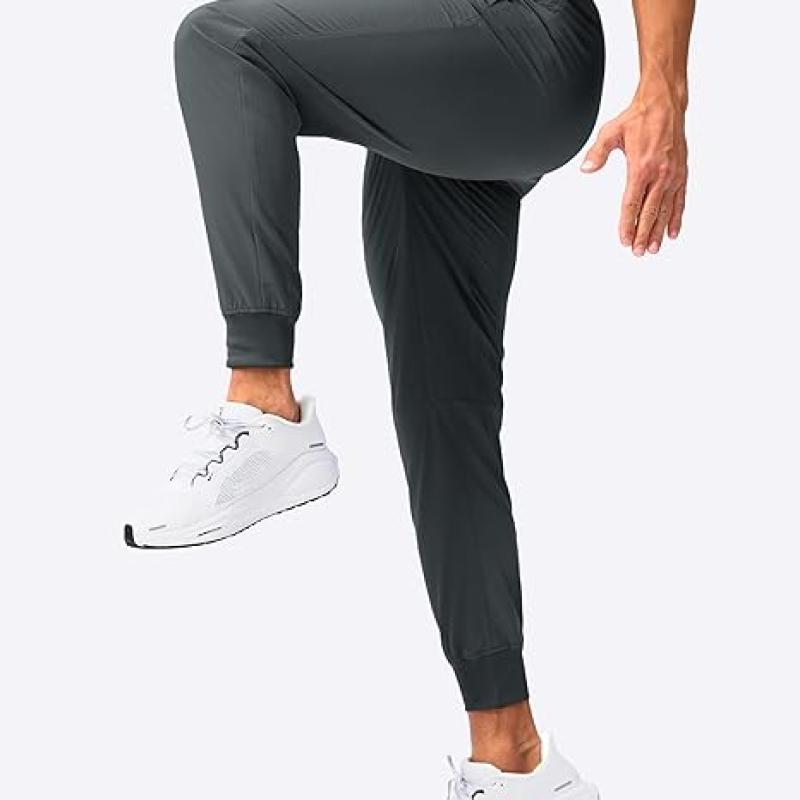 Mens Joggers with Zipper Pockets Lightweight Sweatpants Workout Athletic Pants for Gym Running Golf