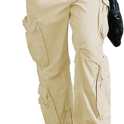 Women's High Rise Straight Leg Y2K Streetwear Cargo Pants Baggy Boyfriend Pants with Pocket