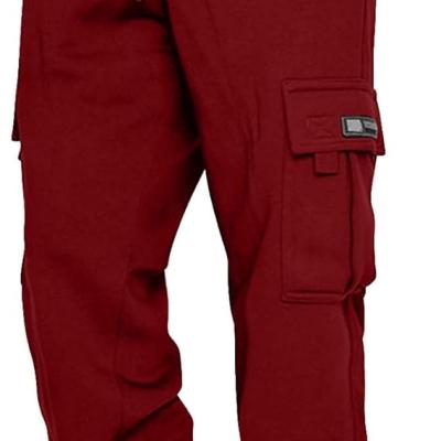 Men's Cargo Sweatpants Casual Fleece Joggers Loose Fit Open Bottom Athletic Pants for Men with Pockets