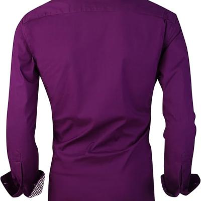 Mens Dress Shirts Regular Fit Long Sleeve Stretch Business Dress Shirts for Men