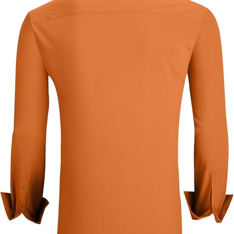 Mens Dress Shirts Regular Fit Long Sleeve Stretch Business Dress Shirts for Men