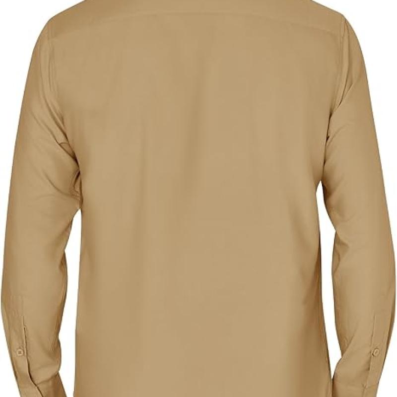 Men's Dress Shirts Wrinkle Free Long Sleeve Formal Shirt Solid Business Casual Wedding Button Down Shirts with Pocket