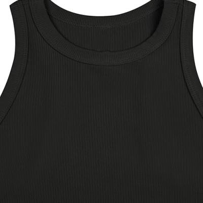 Womens Crop Tops Sleeveless Workout Tops Halter Neck Flowy Athletic Shirts Cropped Tank Muscle Tank