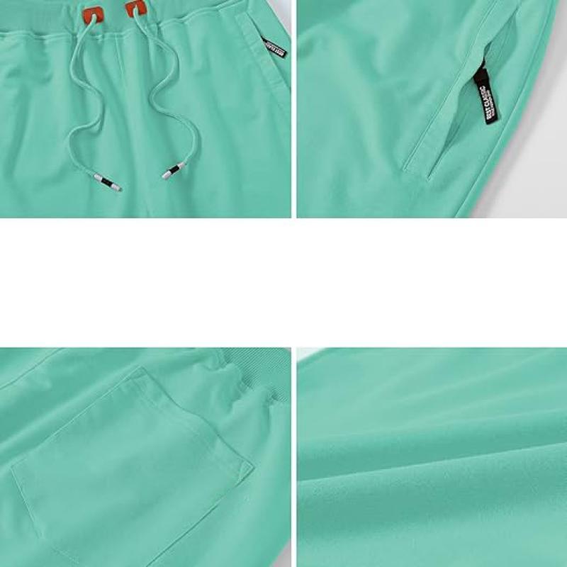 Mens Shorts Casual Drawstring Zipper Pockets Elastic Waist
