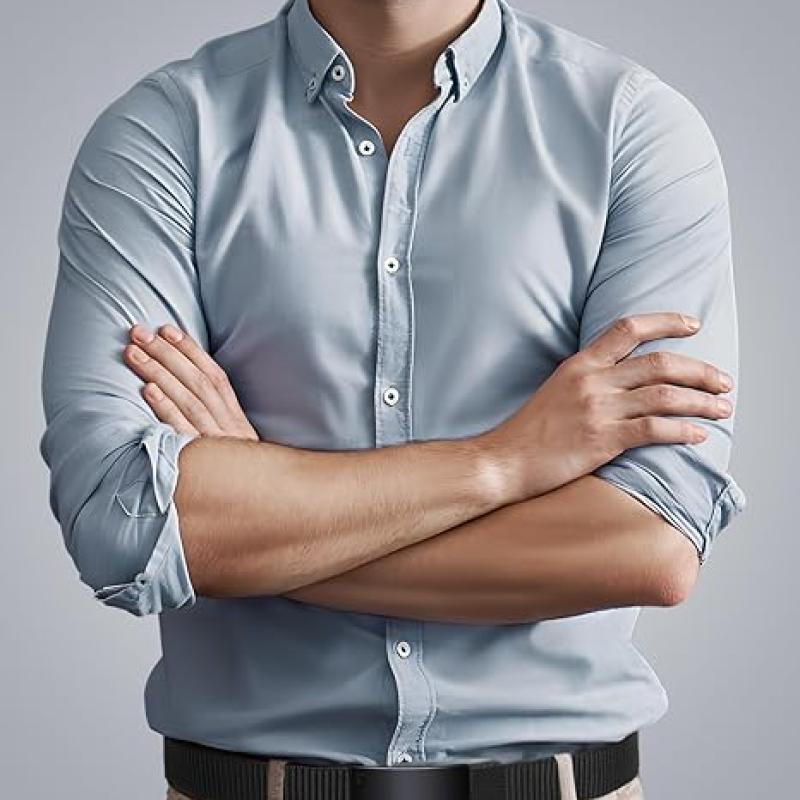 Men's Ratchet Web Belt, 1.25 inch Nylon Automatic Buckle Belt, No Holes Invisible Belt for Men
