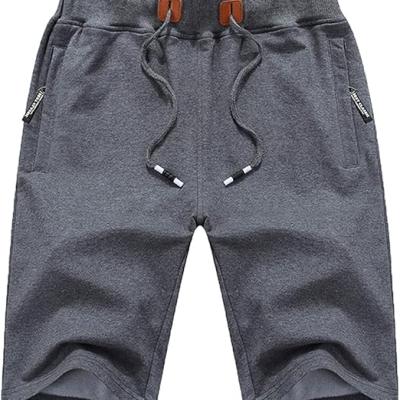 Mens Shorts Casual Drawstring Zipper Pockets Elastic Waist