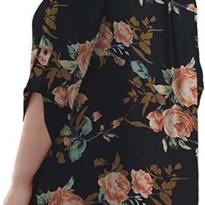 Womens Tops Dressy Casual 3/4 Sleeve Shirts Tunic Blouses Plus Size Tops for Women