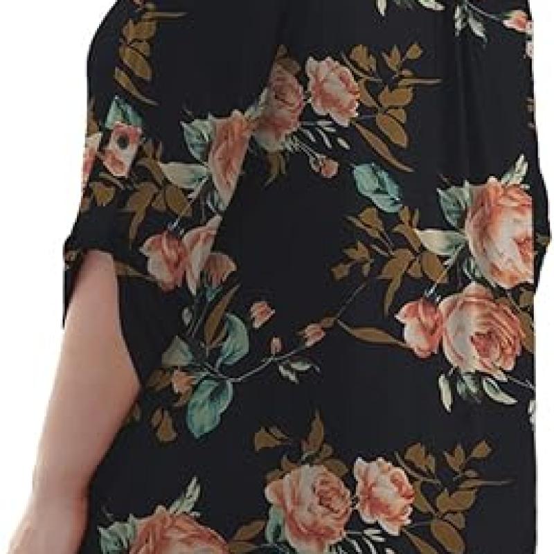 Womens Tops Dressy Casual 3/4 Sleeve Shirts Tunic Blouses Plus Size Tops for Women