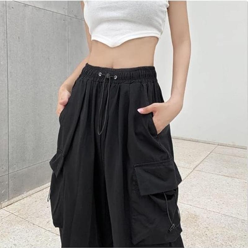 Women Cargo Pants Baggy Y2K Clothing Multi Pockets High Waist Loose Straight Leg Pants Vintage Grunge Aesthetic Clothes