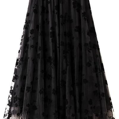 Women's A-Line Fairy Elastic Waist Polyester Spandex Midi Skirt