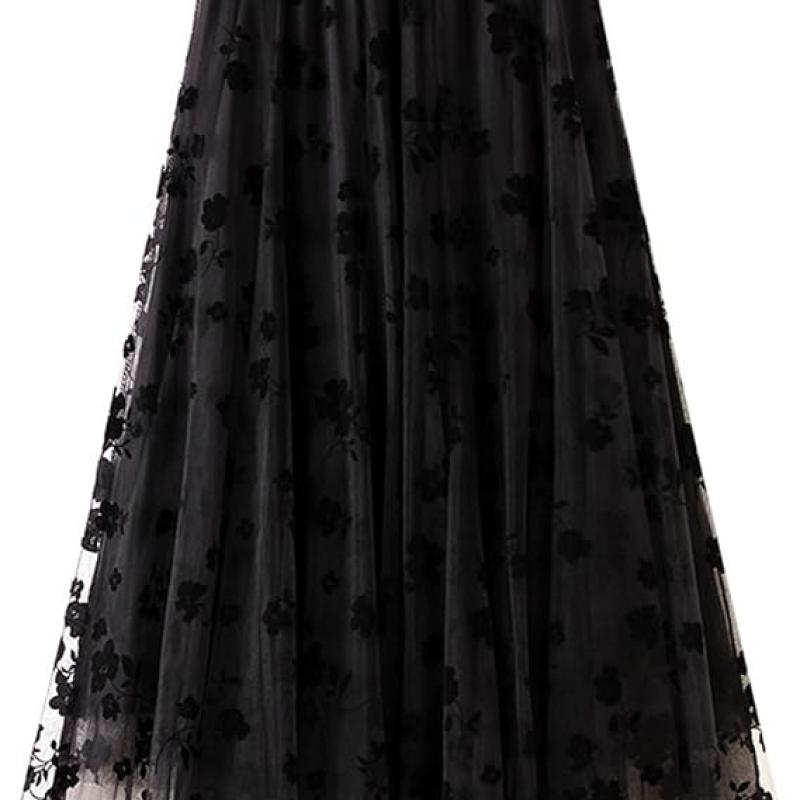 Women's A-Line Fairy Elastic Waist Polyester Spandex Midi Skirt