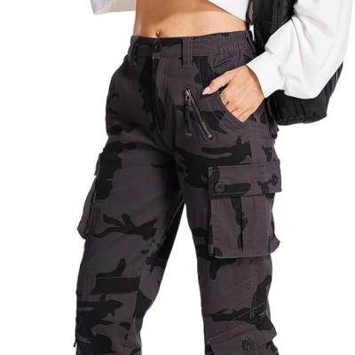 Womens Cargo Army Combat Work Pants with 8 Pockets Casual Cotton Ripstop Construction Pants