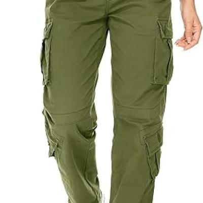 Womens Cargo Army Combat Work Pants with 8 Pockets Casual Cotton Ripstop Construction Pants