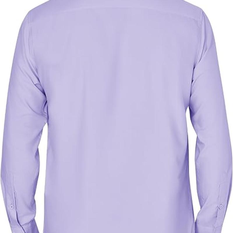 Men's Dress Shirts Wrinkle Free Long Sleeve Formal Shirt Solid Business Casual Wedding Button Down Shirts with Pocket