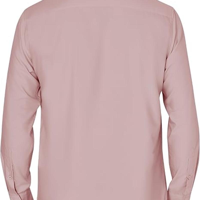 Men's Dress Shirts Wrinkle Free Long Sleeve Formal Shirt Solid Business Casual Wedding Button Down Shirts with Pocket