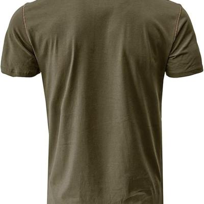 Men's Henley Shirt Lightweight Short Sleeve T-Shirt Casual Stylish Button Cotton Shirt