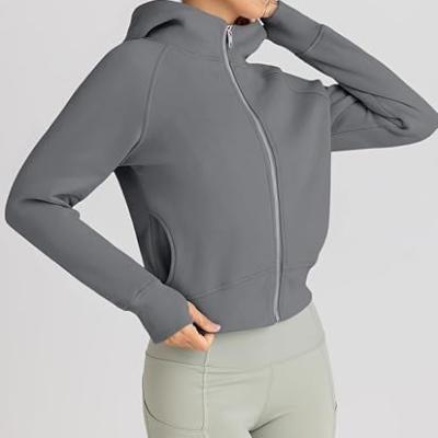 Womens Zip Up Hoodies Jackets Cropped Sweatshirts Fleece Fall Outfits Casual Comfy Y2k Tops Winter Clothes 2030
