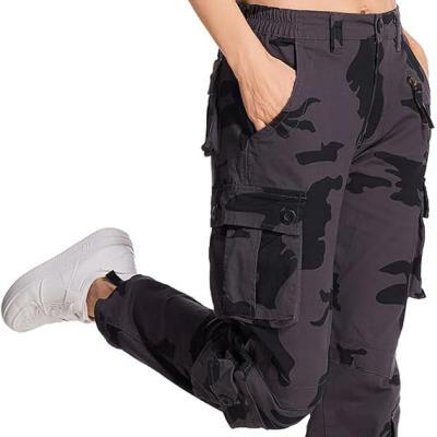 Womens Cargo Army Combat Work Pants with 8 Pockets Casual Cotton Ripstop Construction Pants
