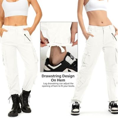 Womens Cargo Army Combat Work Pants with 8 Pockets Casual Cotton Ripstop Construction Pants