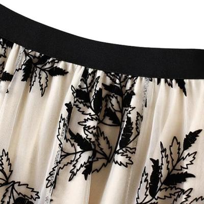 Women's A-Line Fairy Elastic Waist Polyester Spandex Midi Skirt