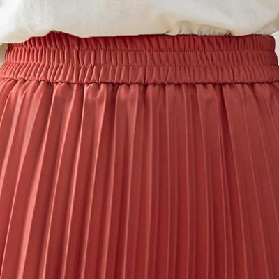 Womens Skirt Leopard Print Midi Long Shirring Pleated Skirts High Waisted A Line Skirts