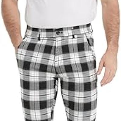 Men's Plaid Pants Skinny Dress Pants for Men Skinny Chino Pants Men