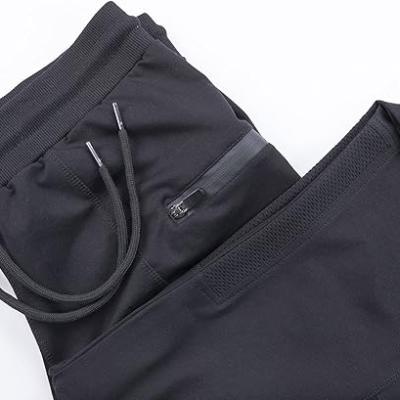 Mens Joggers Sweatpants Slim Fit Workout Training Thigh Mesh Gym Jogger Pants with Zipper Pockets