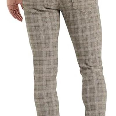 Men's Plaid Pants Skinny Dress Pants for Men Skinny Chino Pants Men