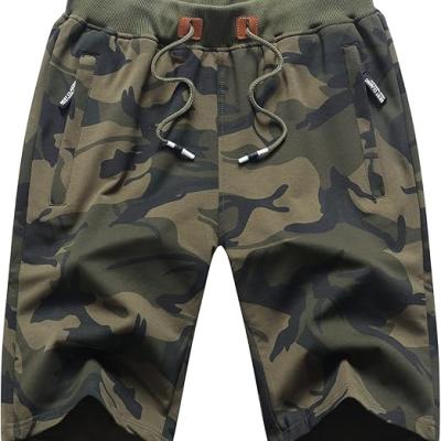 Mens Shorts Casual Drawstring Zipper Pockets Elastic Waist