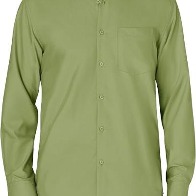 Men's Dress Shirts Wrinkle Free Long Sleeve Formal Shirt Solid Business Casual Wedding Button Down Shirts with Pocket