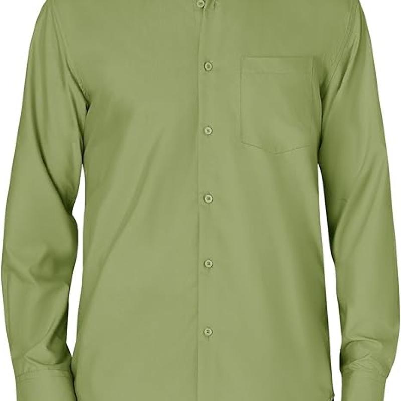 Men's Dress Shirts Wrinkle Free Long Sleeve Formal Shirt Solid Business Casual Wedding Button Down Shirts with Pocket