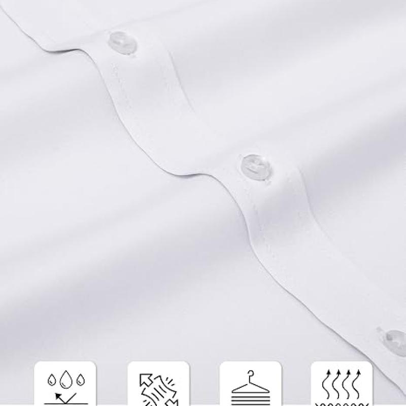 Slim Fit Mens Dress Shirts for Men Button Down Long Sleeve Dress Shirts Wrinkle Free Formal Stain Proof