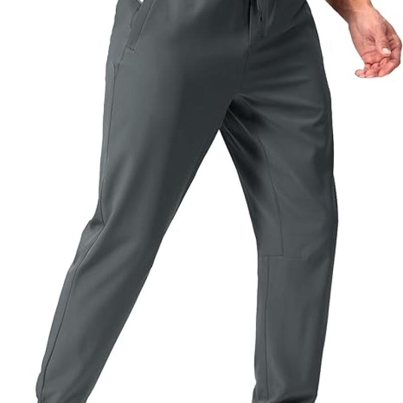 Mens Joggers with Zipper Pockets Lightweight Sweatpants Workout Athletic Pants for Gym Running Golf