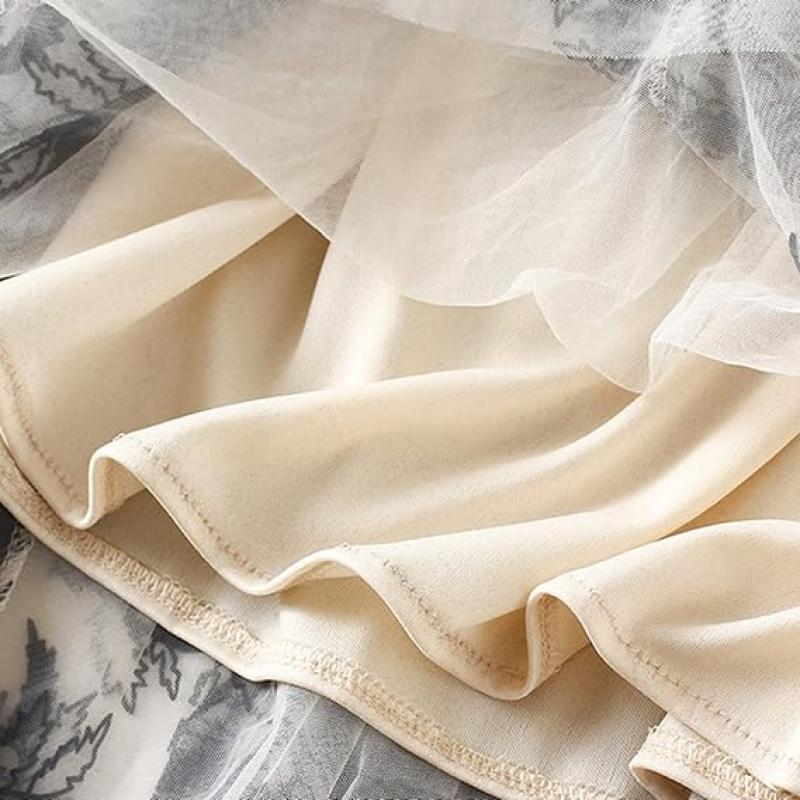 Women's A-Line Fairy Elastic Waist Polyester Spandex Midi Skirt
