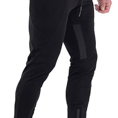 Mens Joggers Sweatpants Slim Fit Workout Training Thigh Mesh Gym Jogger Pants with Zipper Pockets