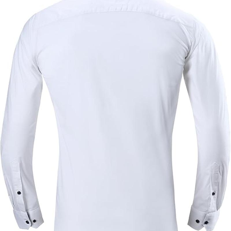 Mens Dress Shirts Regular Fit Long Sleeve Stretch Business Dress Shirts for Men